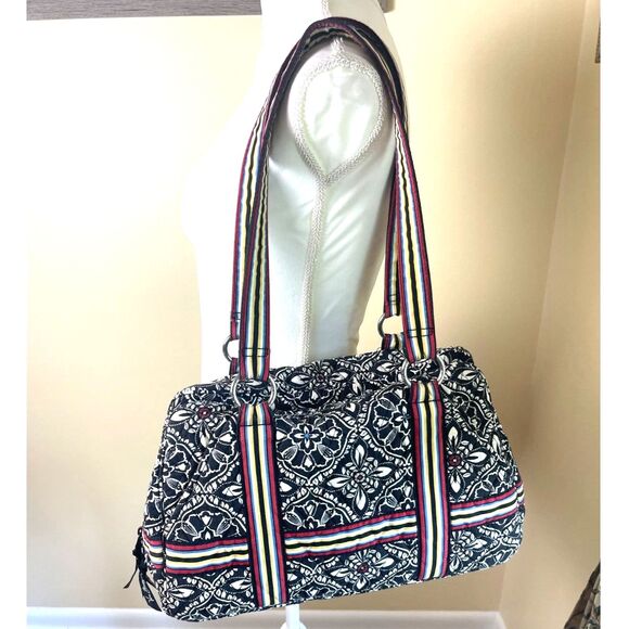 Vera Bradley Shoulder Bag Retire Print Barcelona Tote Handbag Travel Work Casual - Picture 1 of 11